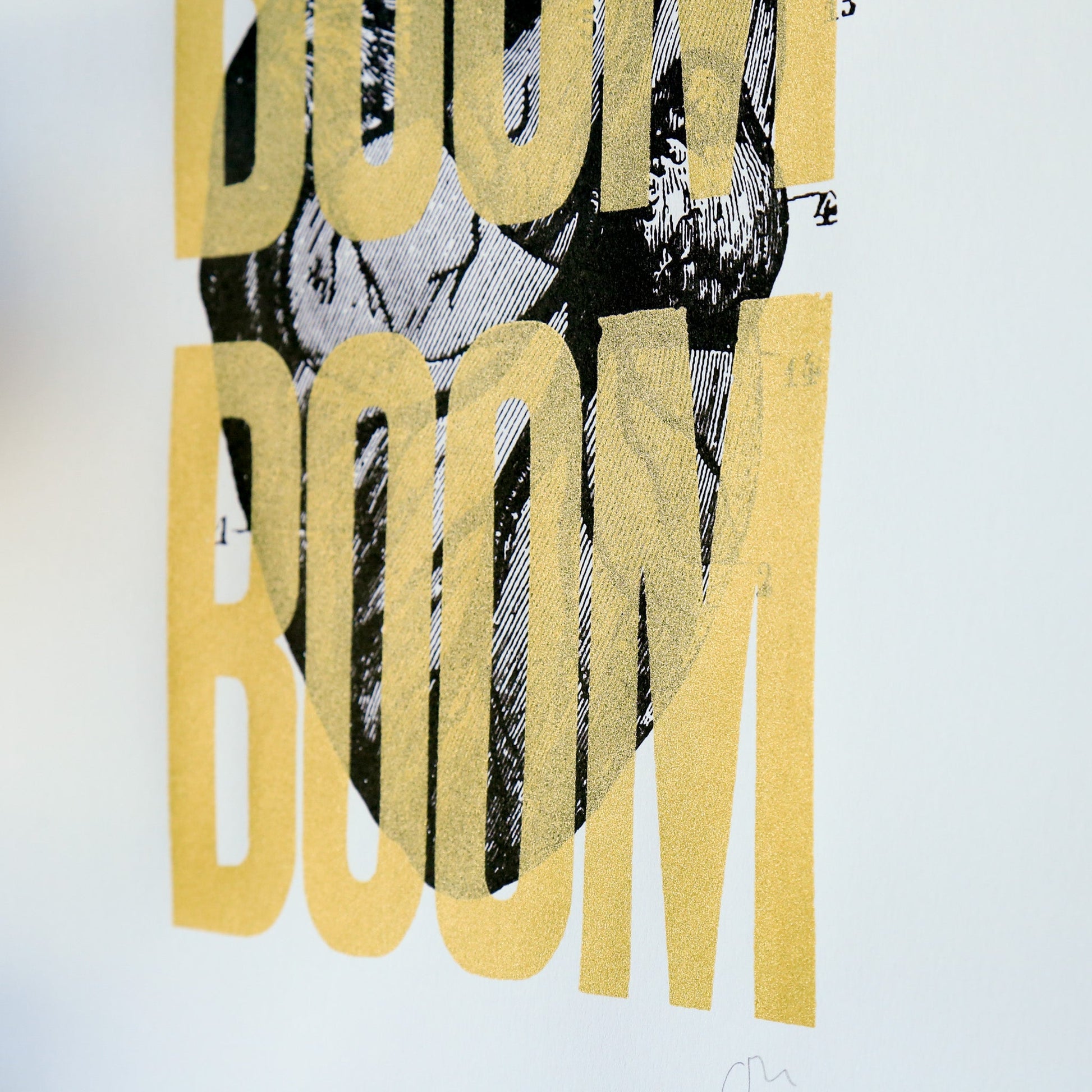 Affiche Boom Boom OR A3 - Sérigraphie signée 30 x40 cm - PAPPUS EDITIONS