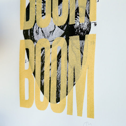 Affiche Boom Boom OR A3 - Sérigraphie signée 30 x40 cm - PAPPUS EDITIONS