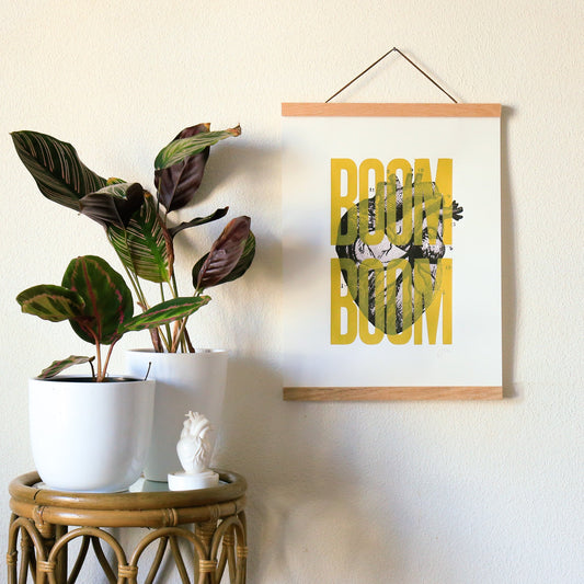 Affiche Boom Boom OR A3 - Sérigraphie signée 30 x40 cm - PAPPUS EDITIONS
