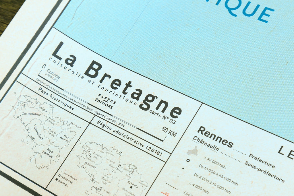 Affiche Carte de Bretagne 2025 style Vintage : Trésors Culturels et Touristiques - Pappus Éditions - PAPPUS EDITIONS