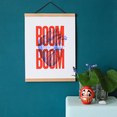 Affiche Boom Boom rouge (A3) - Sérigraphie signée