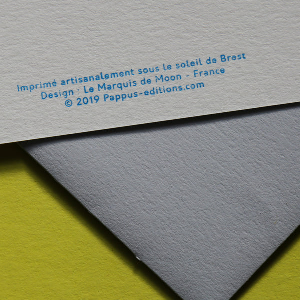 Carte Brest - Dactylologie - Impression typo /Letterpress
