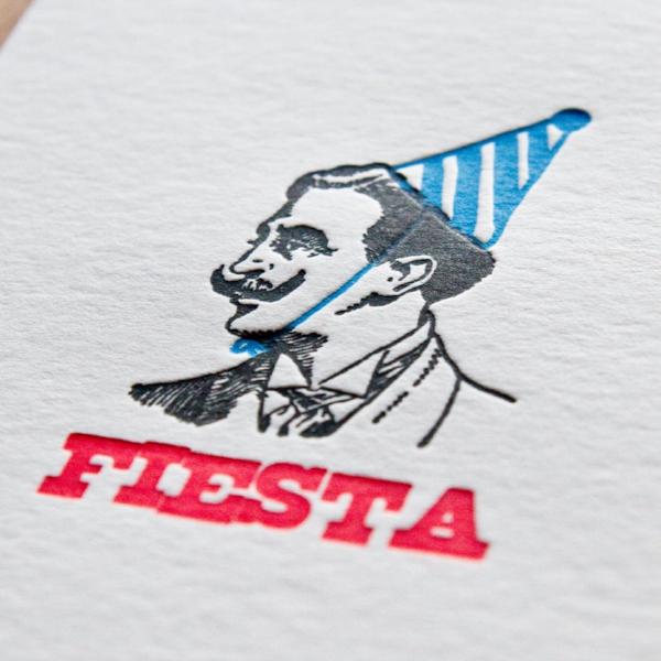 Carte Fiesta - Impression typo /Letterpress - PAPPUS EDITIONS