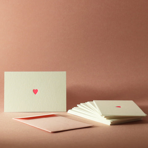 Mini carte coeur pour petites intentions avec enveloppe - Letterpress