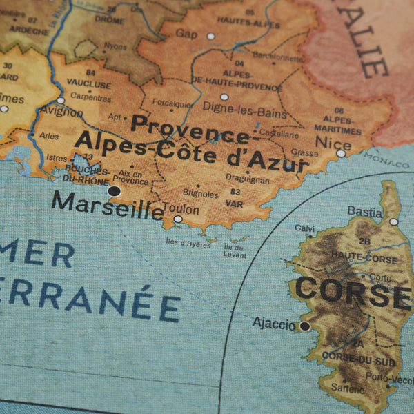Affiche carte de france vintage nouvelle régions