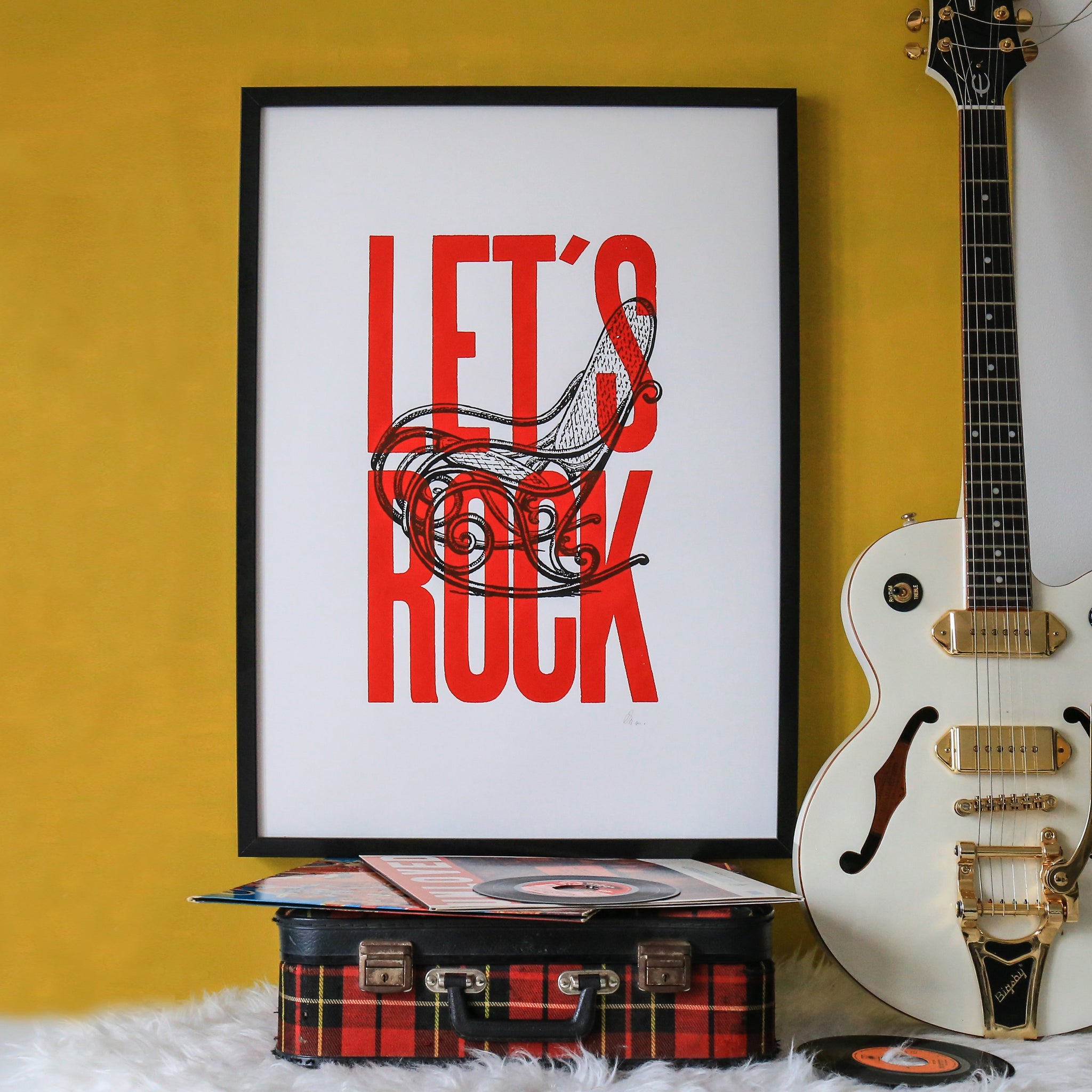 Affiche Let's Rock 50 x 70 cm - Sérigraphie signée