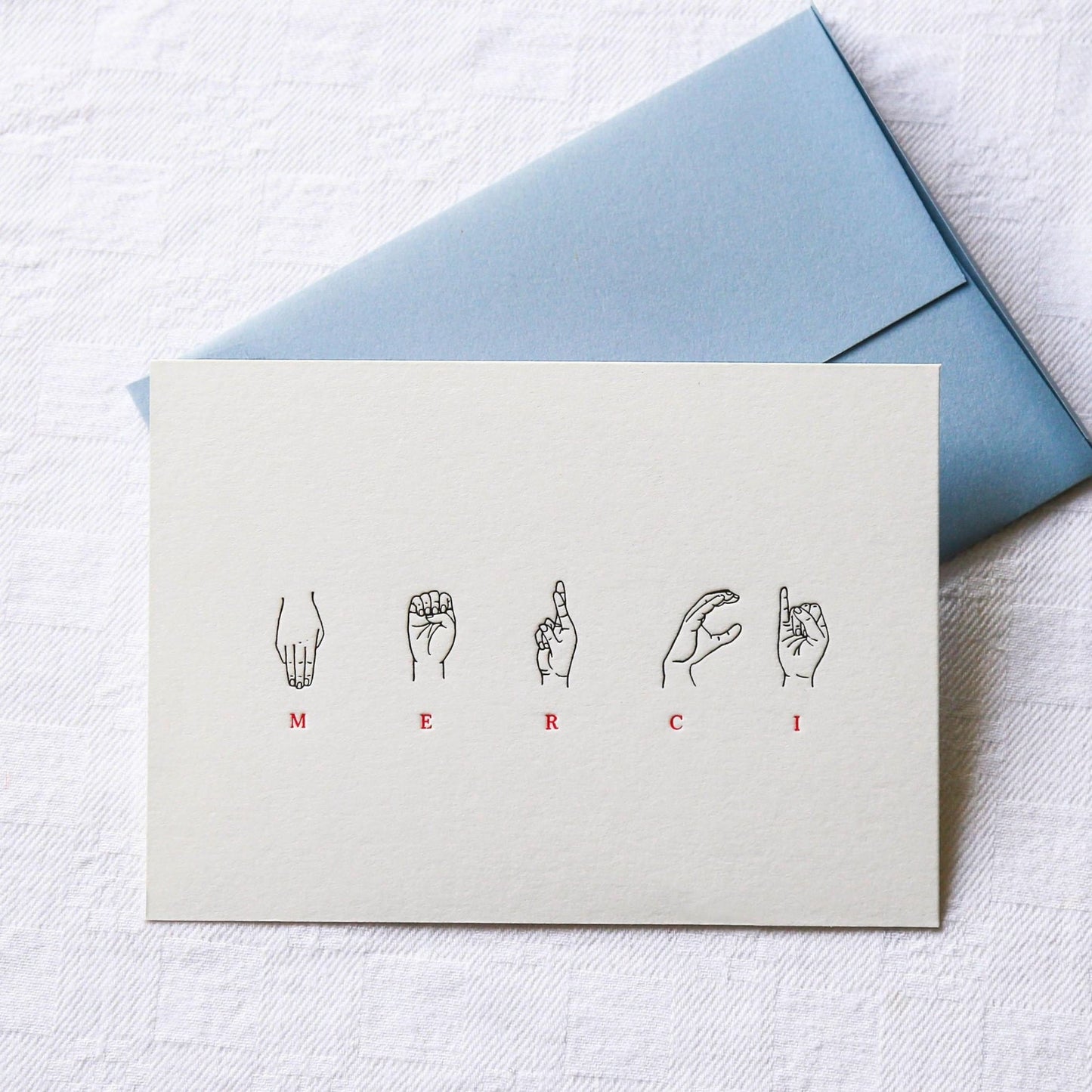 Merci - Dactylologie - Impression typo /Letterpress - PAPPUS EDITIONS